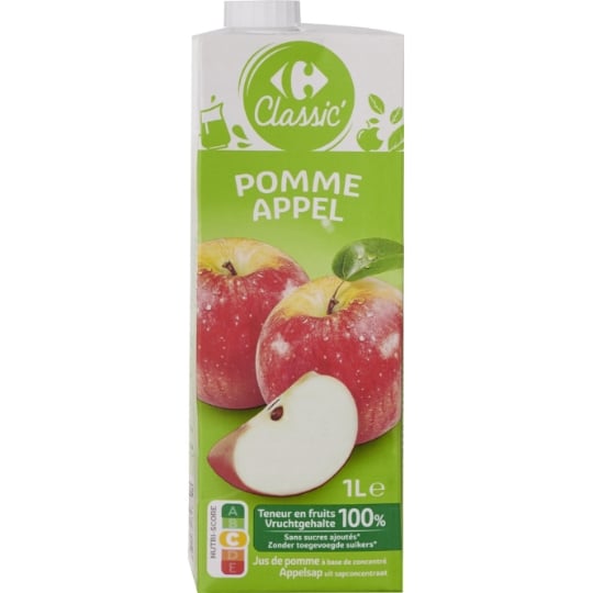Jus de Pomme Sans Sucres Ajoutés CARREFOUR CLASSIC'