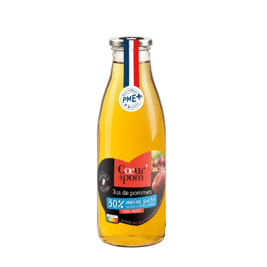 Jus de Pomme Pur Jus 30% Moins Sucré COEUR DE POM'