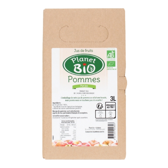 Jus de Fruits Pommes Pur Jus Bio PLANET BIO