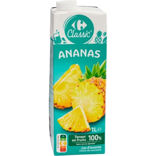 Jus d'Ananas Sans Sucres Ajoutés CARREFOUR CLASSIC'