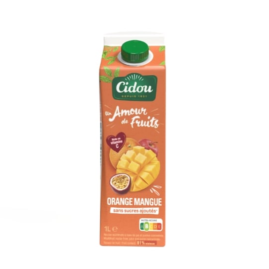 Jus de Fruits d'Orange et Mangue Sans Sucres Ajoutés CIDOU