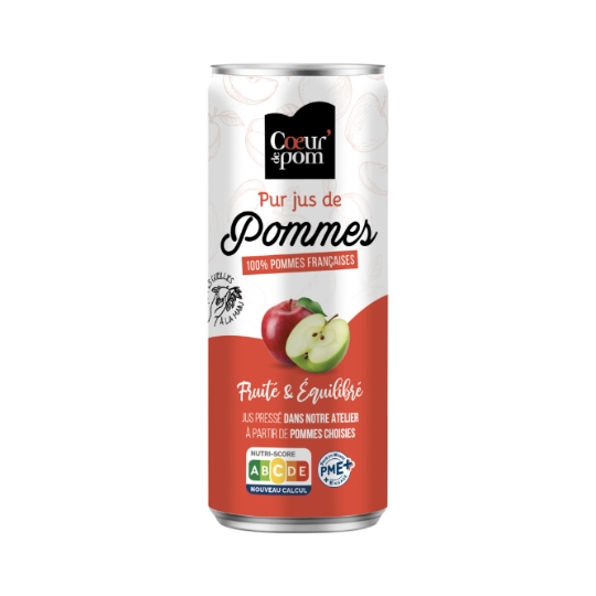 Jus de Pommes Pur 100% Fruits Fruité Équilibré COEUR DE POM'