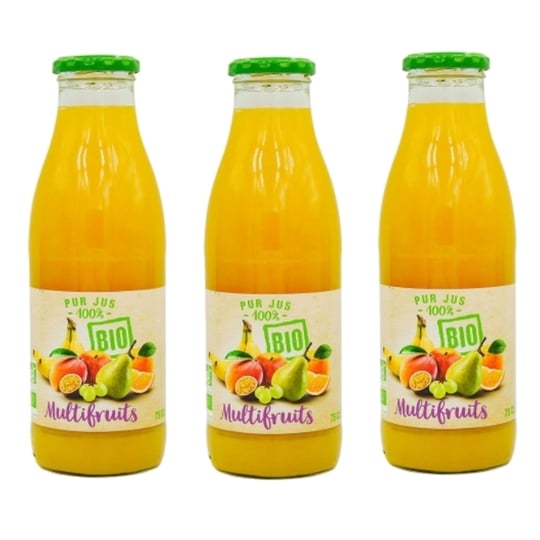 Lot 3x Pur Jus Multifruits Bio - Bouteille 75cl AGIDRA