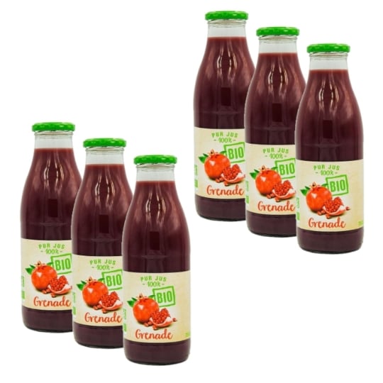 Lot 6x Pur Jus De Grenade Bio - Bouteille 75cl AGIDRA