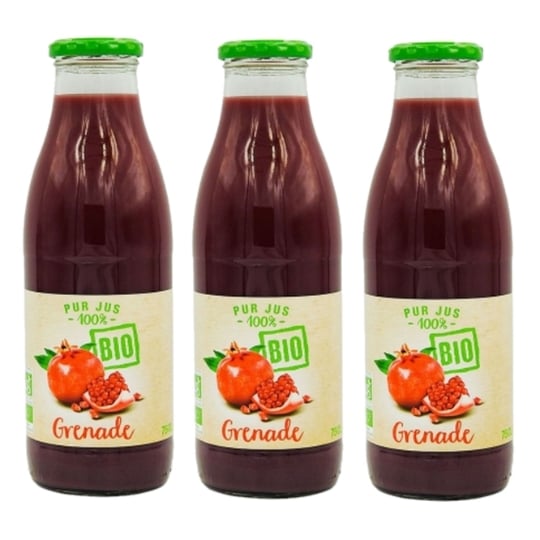 Lot 3x Pur Jus De Grenade Bio - Bouteille 75cl AGIDRA