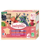 Compotes Gourde Bébé dès 6 mois Pomme Cassis Fraise Vanille Myrtille Framboise BABYBIO