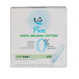 Tampons avec applicateur 100% coton biologique, sans blanchiment au chlore et testé gynécologiquement. CARREFOUR SOFT