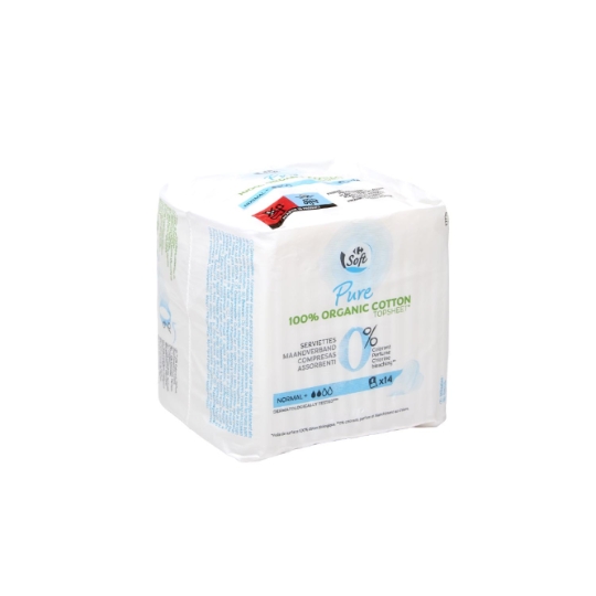 Serviettes 100% coton biologique et ultra minces avec ailettes CARREFOUR SOFT
