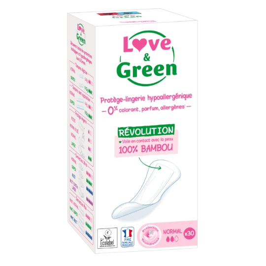 Protège-slips Normal Anti-irritation Hypoallergénique Ecologique LOVE & GREEN