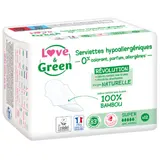 Serviettes Hygiéniques avec Ailettes Hypoallergénique Ecologique Super Bio LOVE & GREEN