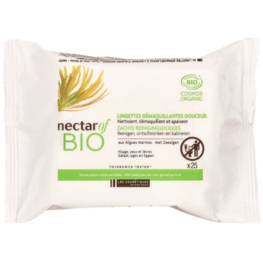 Lingettes Démaquillantes Visage Yeux Lèvres Bio NECTAR OF BIO