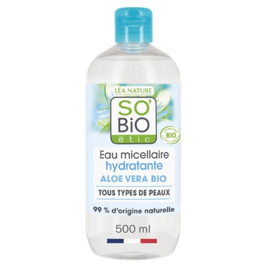 Eau micellaire Hydratante au Jus d'Aloe Vera et au Bleuet Tous Types de Peaux Bio SO'BIO ETIC