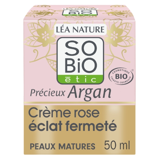 Crème Éclat Fermeté Jour Visage Peau Mature à l'Huile d'Argan Bio SO'BIO ETIC