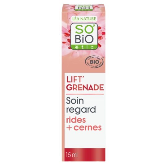 Crème Contour des Yeux Anti-rides Anti-cernes Anti-poches Lift Grenade Bio SO'BIO ETIC