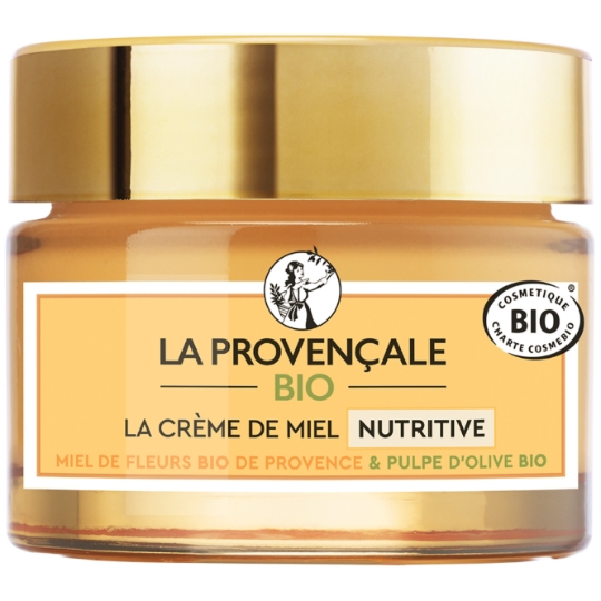 Crème Nutritive Visage Peau Normale à Sèche Bio Miel de Fleurs Bio IGP de Provence et Pulpe d'Olive Bio LA PROVENCALE BIO LA PROVENCALE BIO