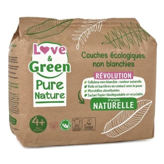 Love And Green Couches Hypoallergéniques Non Blanchies Pure Nature  T4+ X 35 LOVE & GREEN