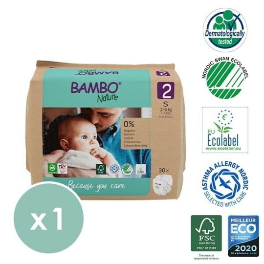 30 Couches Bébé Bambo Nature - Taille T2 - 3 À 6 Kg BAMBO NATURE