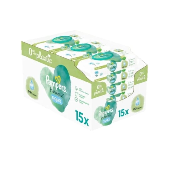 Lingettes Pampers Harmonie Aqua 720 Nettoyantes Et Testées Dermatologiquement PAMPERS