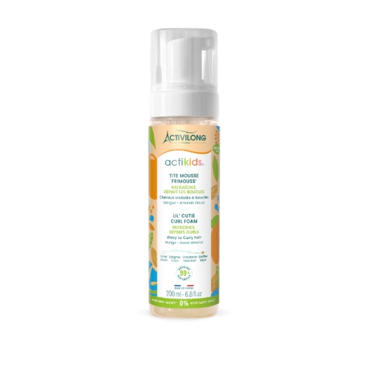 Tite Mousse Frimouss' Actikids pour Enfants Rafraîchit, Définit les Boucles pour Cheveux Ondulés à Bouclés à l'Amande Douce et Mangue ACTIVILONG