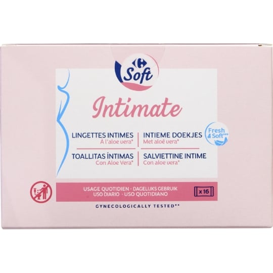 Lingettes Intime à l'Aloe Vera CARREFOUR SOFT