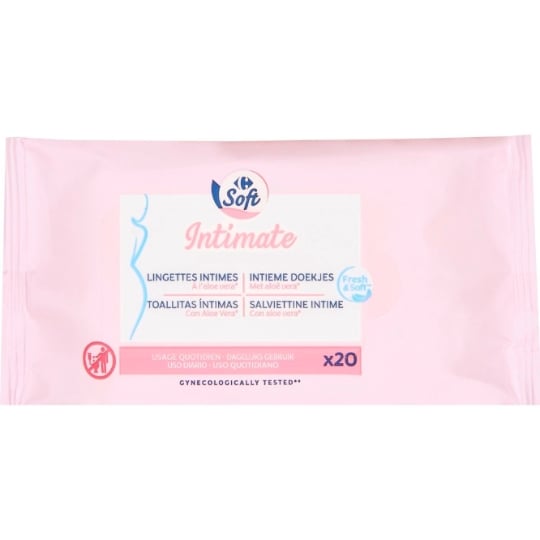 Lingettes Intime à l'Aloe Vera CARREFOUR SOFT