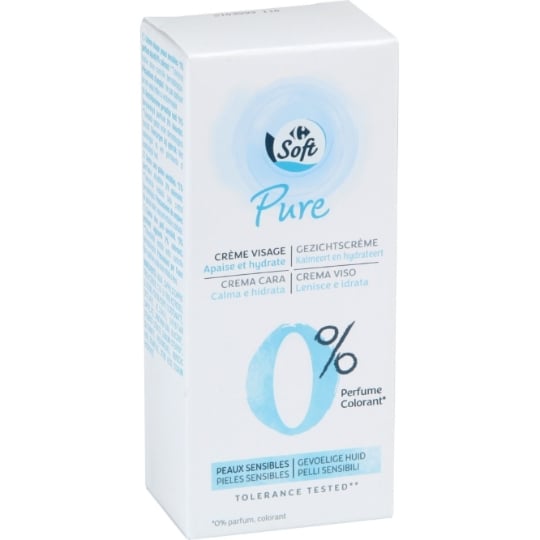 Crème Visage Peau Sensible Hydratante Apaisante CARREFOUR SOFT