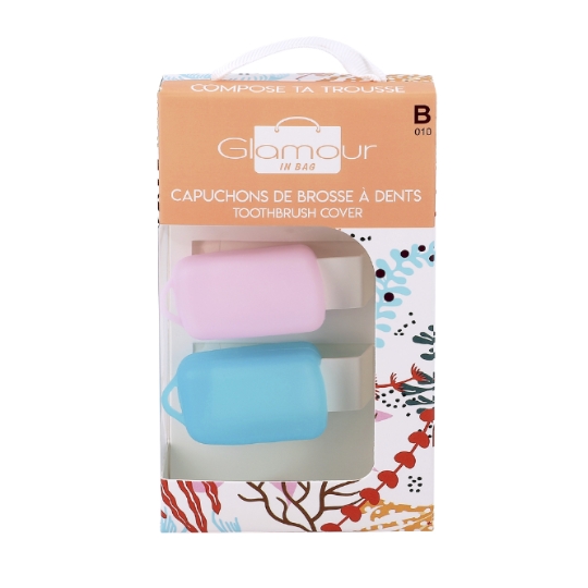 Protection brosse à dents Capuchon Rose et Bleu GLAMOUR IN BAG