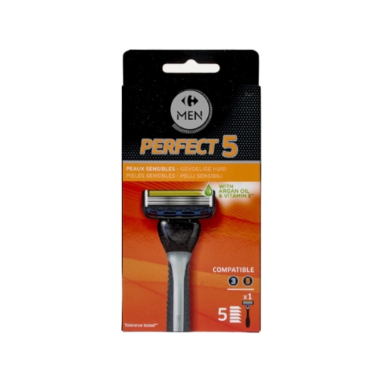 Rasoir Perfect 5 Homme Peau Sensible 5 Lames CARREFOUR MEN