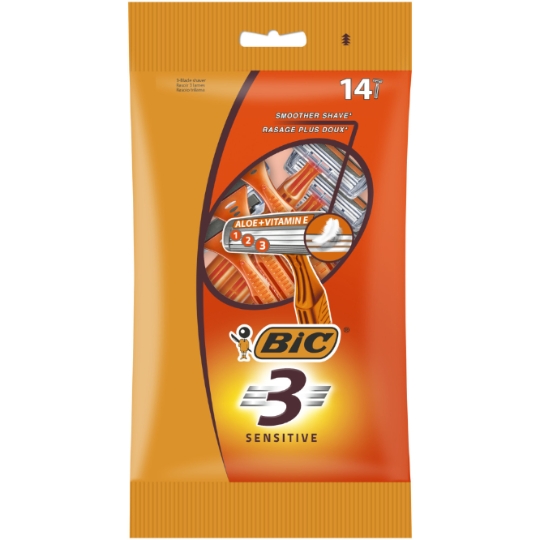 Rasoir Jetable 3 Lames Homme Peau Sensible Plus Doux Sensitive BIC