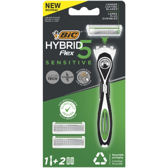 Rasoir Hybrid 5 Flex Pour Homme Peau Sensible BIC