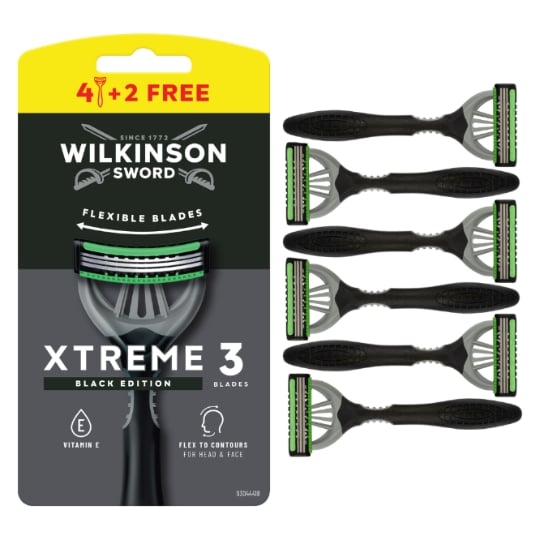 Rasoirs Jetables Xtreme 3 pour Homme Black Edition WILKINSON