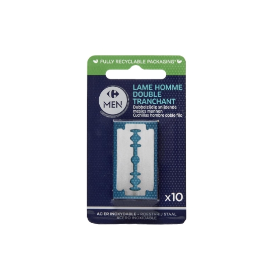 Lames de rasoir Homme Double Tranchant Acier Inoxydable pour Rasoir de Sûreté MEN CARREFOUR MEN