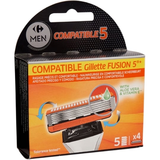 Lames de rasoir Pour Homme Compatible Fusion 5 Soft CARREFOUR SOFT