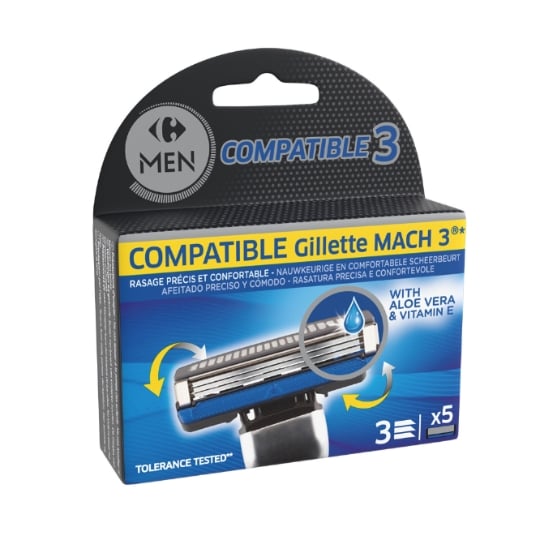 Lames de rasoir Pour Homme Compatible Mach 3 CARREFOUR