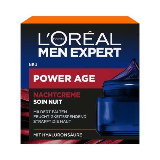 Soin Hydratant Nuit Visage Homme Anti-âge Power Age Men Expert MEN EXPERT