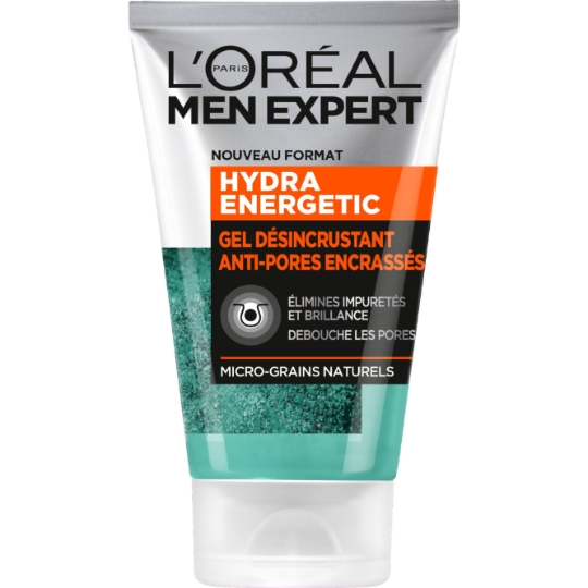 Gel Visage Homme Désincrustant Anti-Pores Hydra Energetic Men Expert L'OREAL PARIS