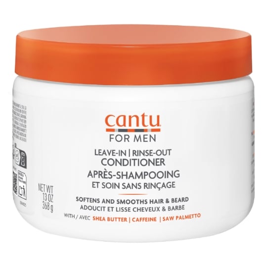 Après-Shampoing Homme Cheveux Barbe Sans Rinçage Adoucit Lisse Beurre De Karité Caféine Palmier Nain CANTU