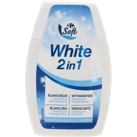 Dentifrice Blancheur 2en1 CARREFOUR SOFT