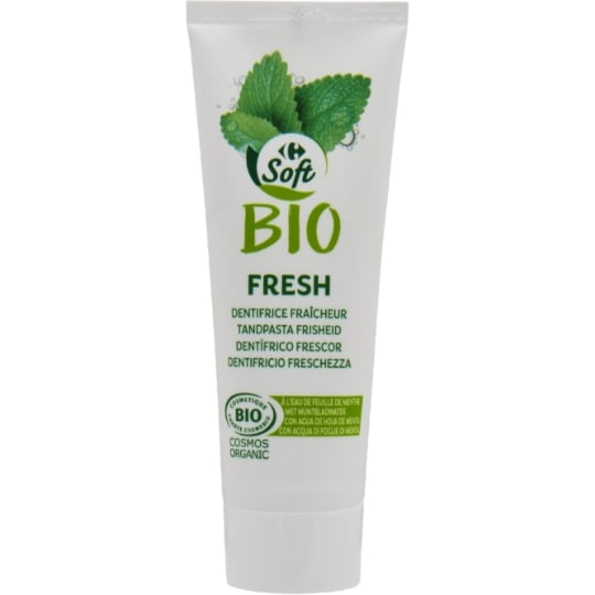 Dentifrice à l'eau de feuille de menthe Fraîcheur Menthe Bio Fraîcheur Menthe Bio CARREFOUR BIO