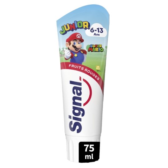 Dentifrice Enfant 6-13 ans Fluoré Fruits Rouges Licence Super Mario SIGNAL