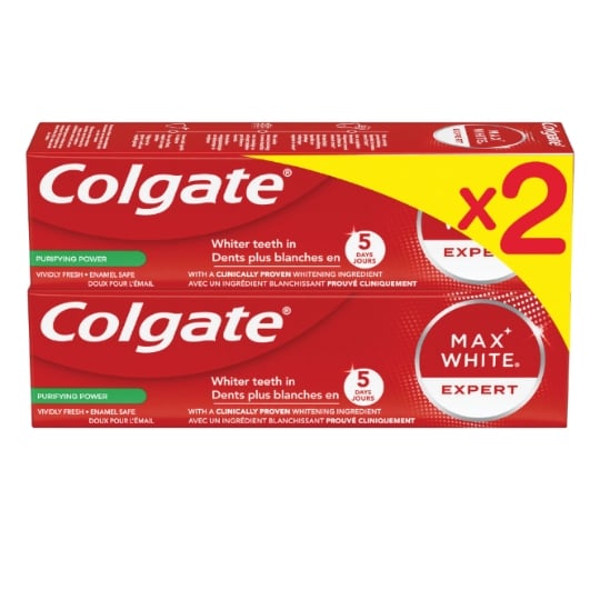 Dentifrice Max White Expert Purifying Power Dents plus blanches Menthe COLGATE