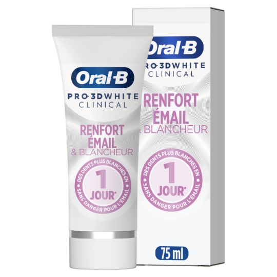 Dentifrice Renfort Émail et Blancheur Pro 3D White Clinical ORAL-B