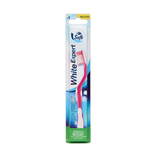 Brosse à dents soin blancheur, nettoyage en profondeur et accès aux zones difficiles CARREFOUR SOFT