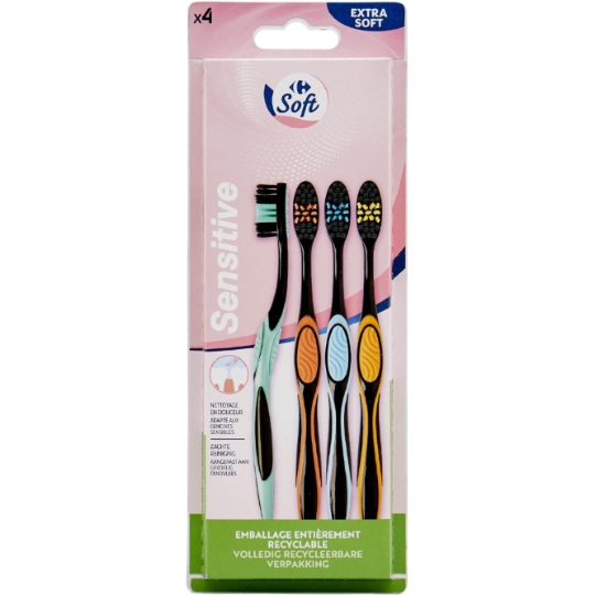 Brosse à dents Extra souple dents sensibles CARREFOUR SOFT