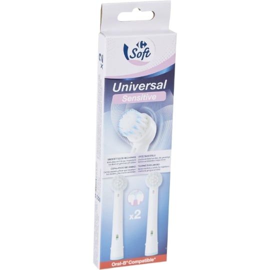 Brossettes de rechange pour dents et gencives sensibles CARREFOUR SOFT