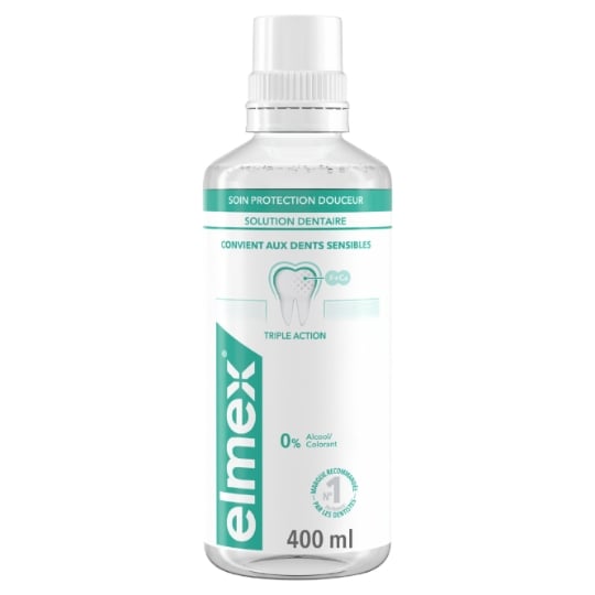 Bain de Bouche Dents Sensibles Soin Protection Douceur Triple Action ELMEX