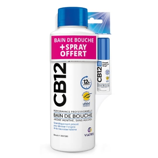 Bain de bouche Menthe Anti Mauvaise Haleine 12h Sans Alcool CB 12