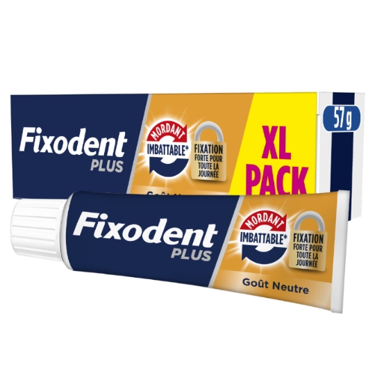 Crème Adhésive pour Prothèses Mordant Imbattable - Fixation Forte Pour tout la Journée  FIXODENT