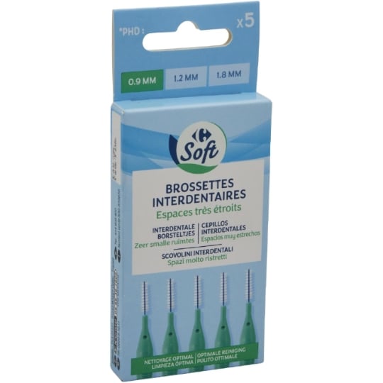 Brossettes interdentaires Espaces Très Étroits 0.9 mm CARREFOUR SOFT
