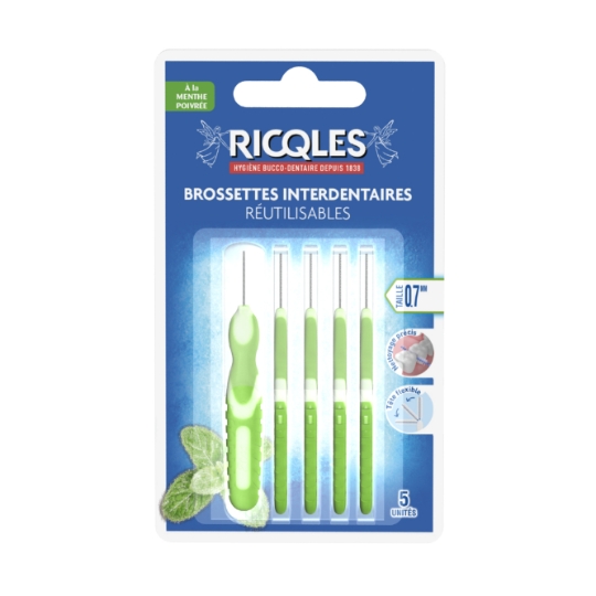 Brossettes Interdentaires Réutilisables 0,7mm Nettoyage Précis Tête Flexible RICQLES